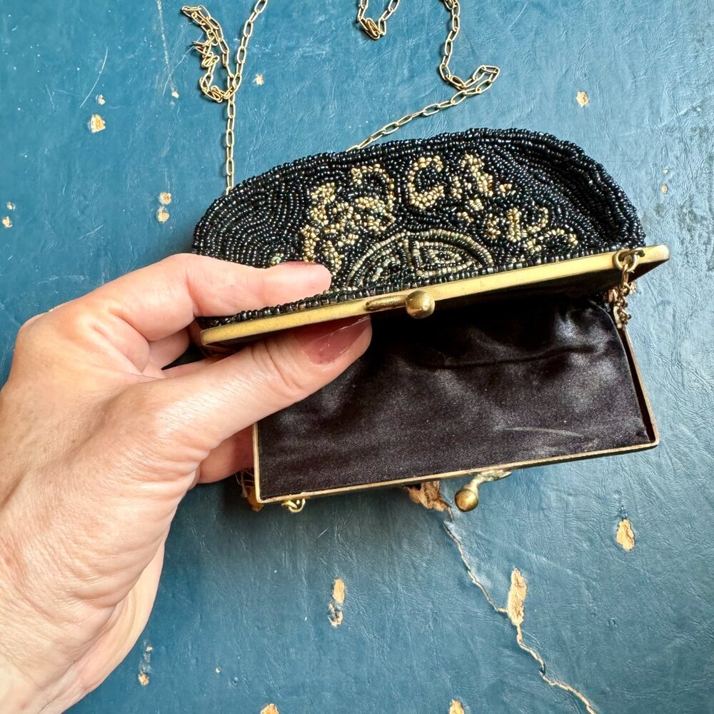 Vintage small beaded wallet coin purse roaring 20s style - Picture 6 of 12